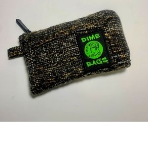 Dime Bag 5 inch long Padded Hemp Smell Proof Pouch in color name "CONCRETE".